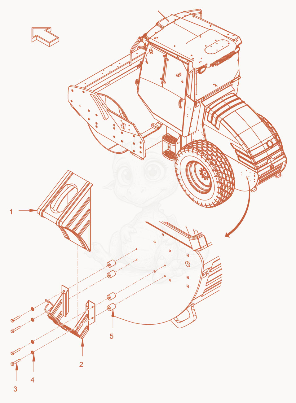 Exploded parts diagram of the tüv of a Wacker Neuson RC70VOUS, with numbered balloons