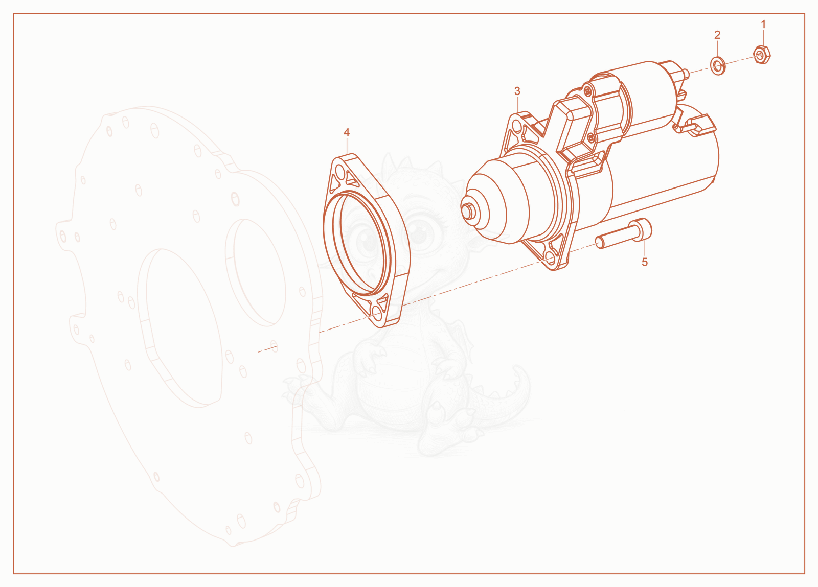 Exploded parts diagram of the Starter of a Wacker Neuson RT-SC4, with numbered balloons