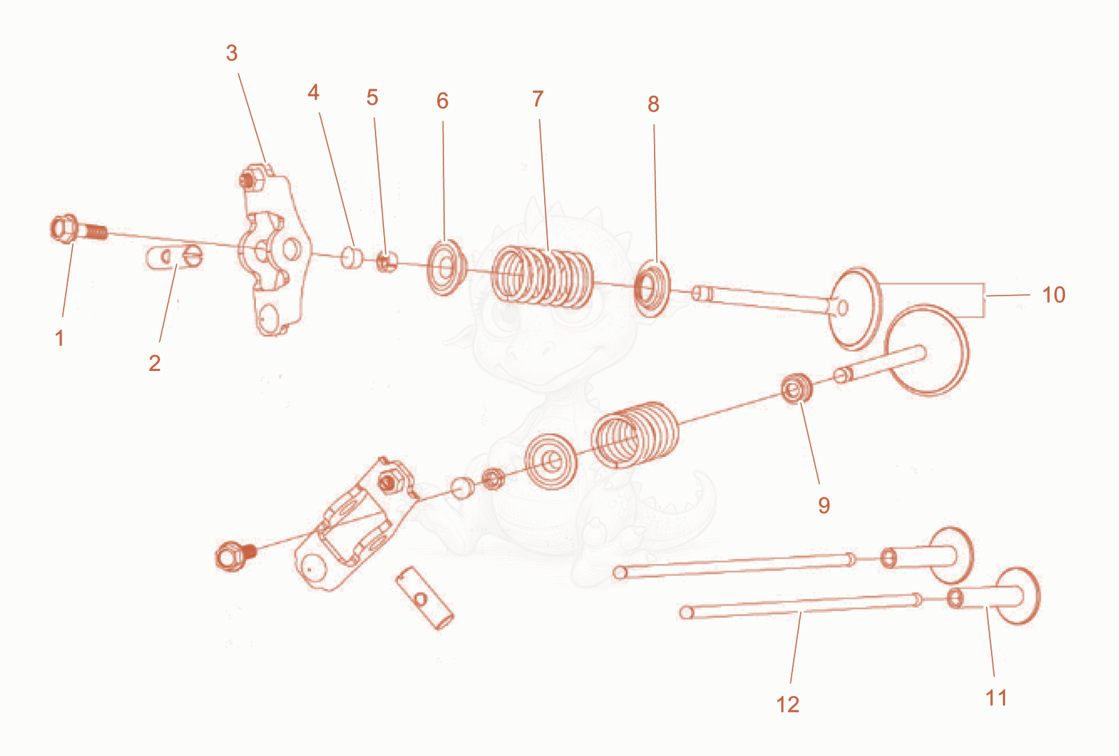 Exploded parts diagram of the Gas distribution adjustment cp of a Wacker Neuson GS8003GCN, with numbered balloons