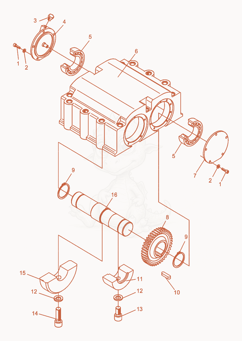 Exploded parts diagram of the Exciter cpl. of a Wacker Neuson DPU4045H, with numbered balloons