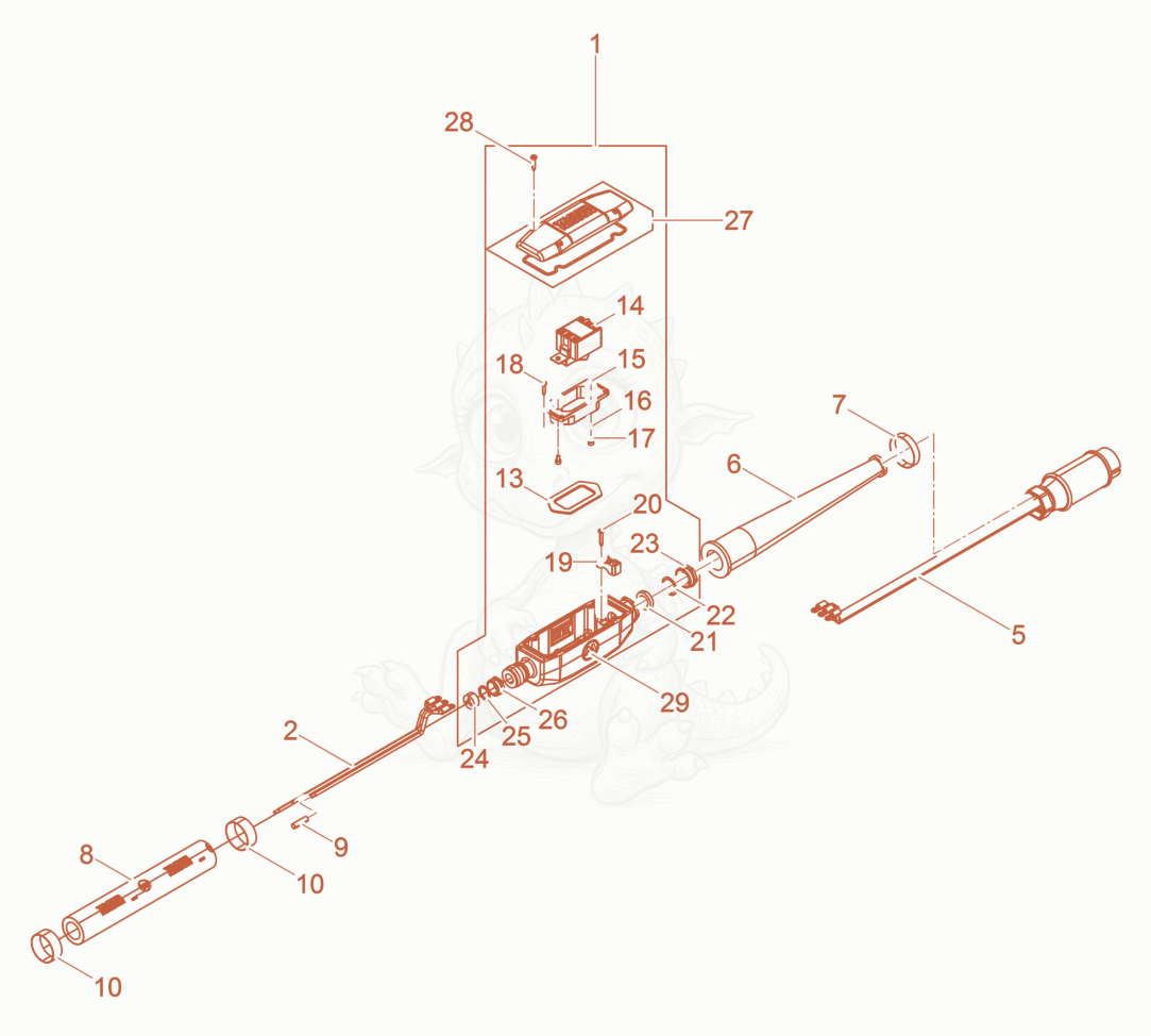 Exploded parts diagram of the Hose connection cpl. of a Wacker Neuson IREN5710MGV, with numbered balloons