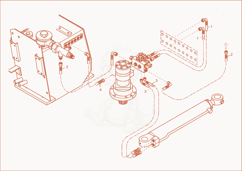 Exploded parts diagram of the ROTATE AND TURN INSTALLATION of a Wacker Neuson 1302RDPRIMUS, with numbered balloons