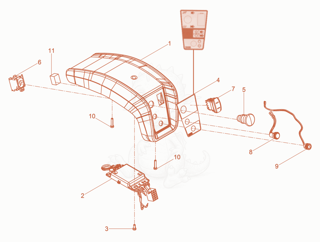 Exploded parts diagram of the Bonnet cpl. of a Wacker Neuson DPU80LEM770, with numbered balloons