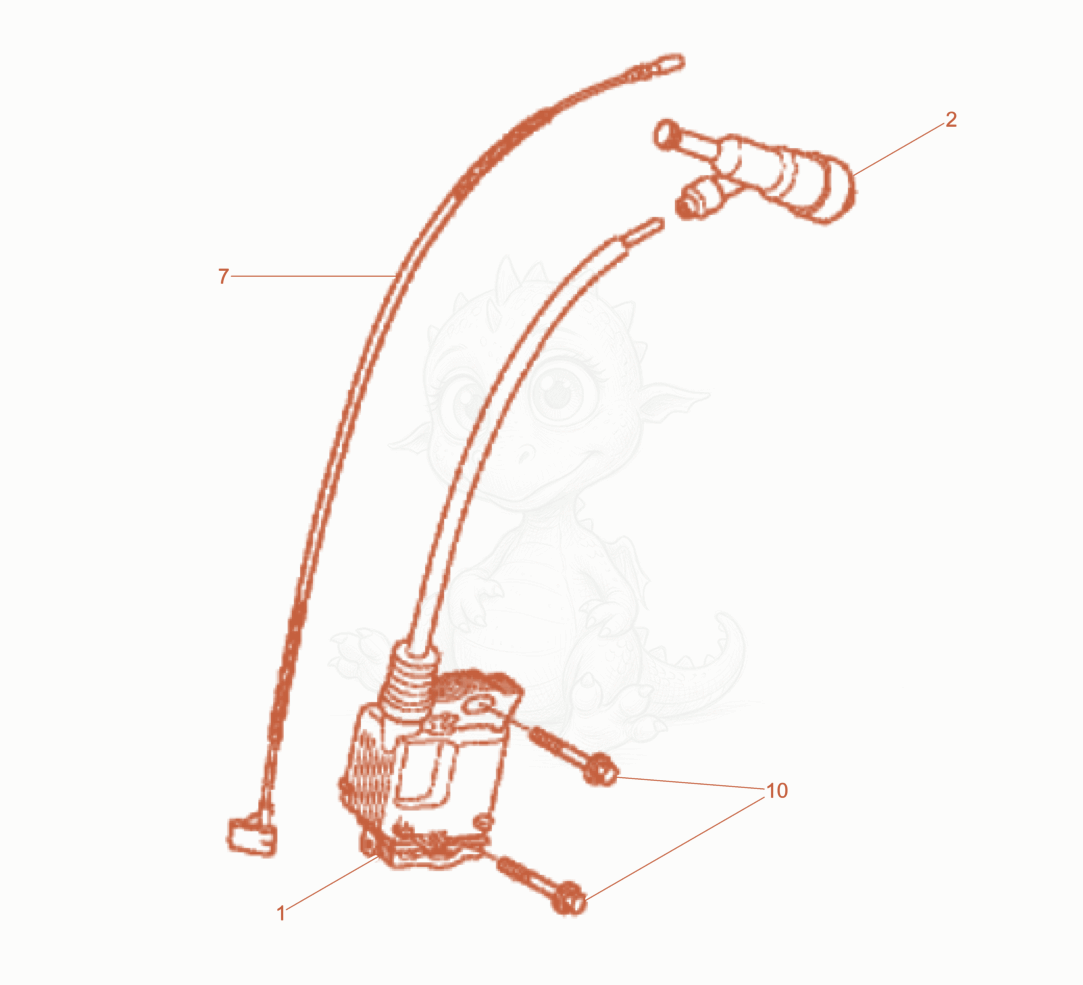 Exploded parts diagram of the Ignition Coil of a Wacker Neuson VP1340AWCN, with numbered balloons