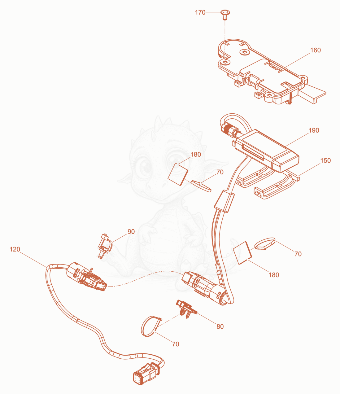 Exploded parts diagram of the Telematic of a Wacker Neuson XPUKMAT, with numbered balloons