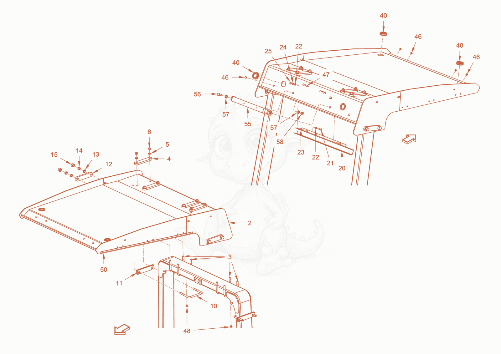 Exploded parts diagram of the canopy, fops of a Wacker Neuson RD24-100OUS, with numbered balloons
