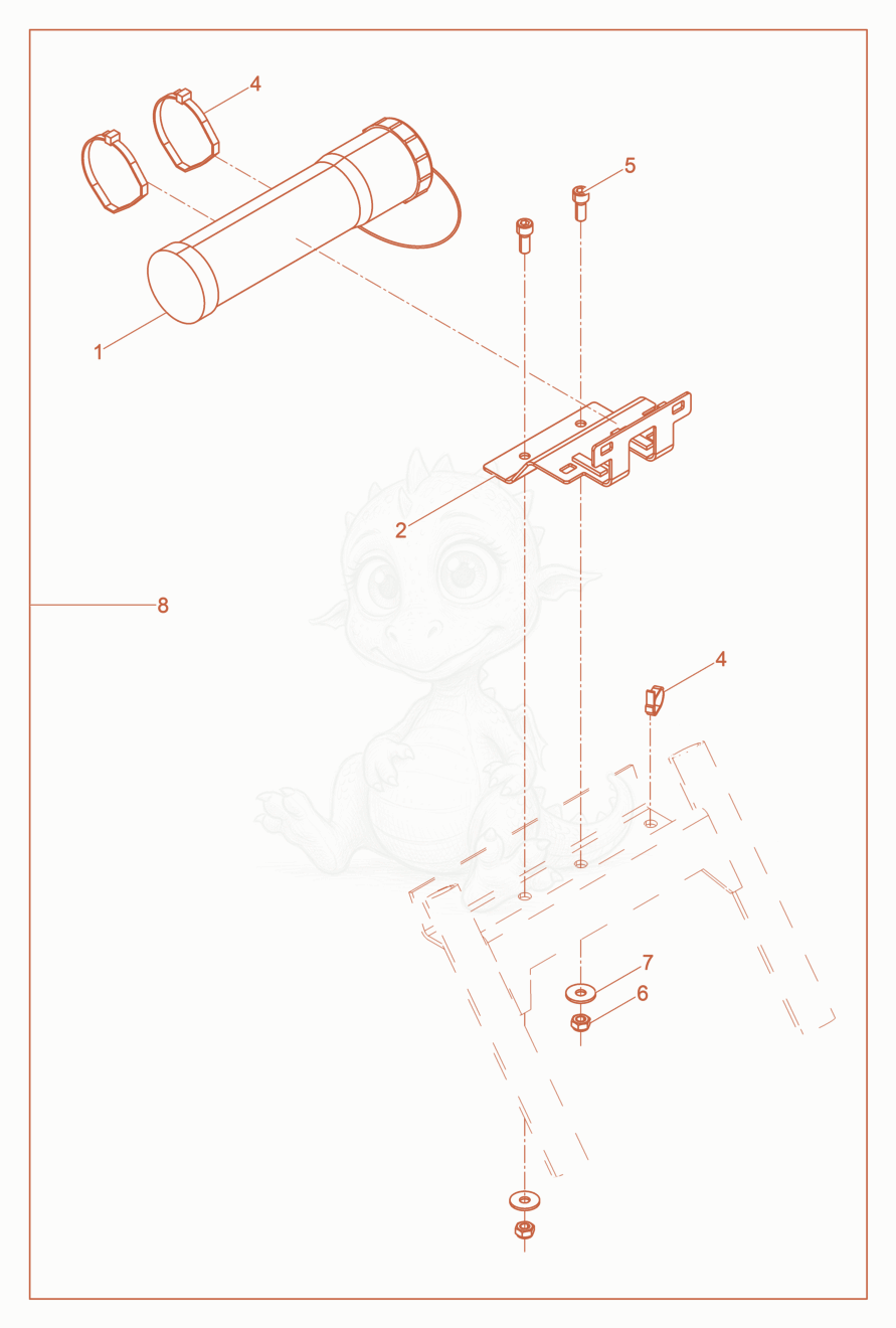 Exploded parts diagram of the Kit-retrofit DPU40../45../55.. of a Wacker Neuson DPU4045YEHZFLRC, with numbered balloons