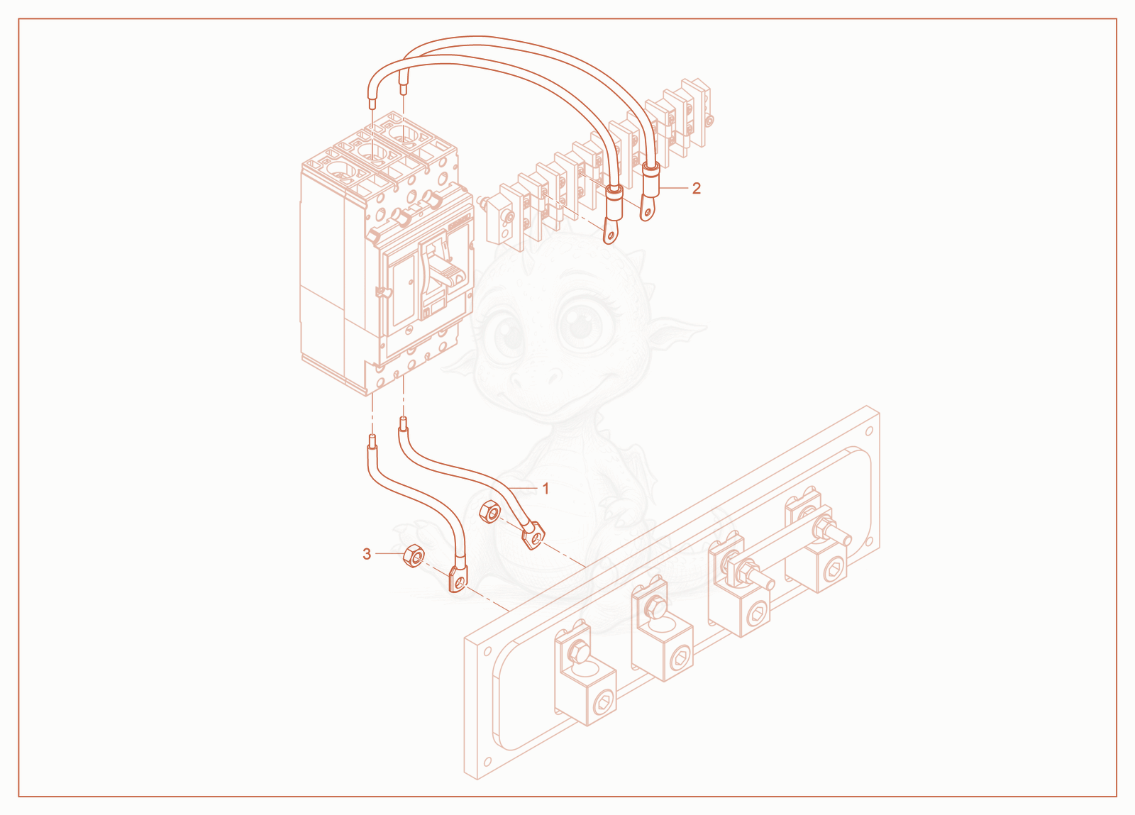 Exploded parts diagram of the Wiring Harness—Breaker 480V of a Wacker Neuson G14, with numbered balloons