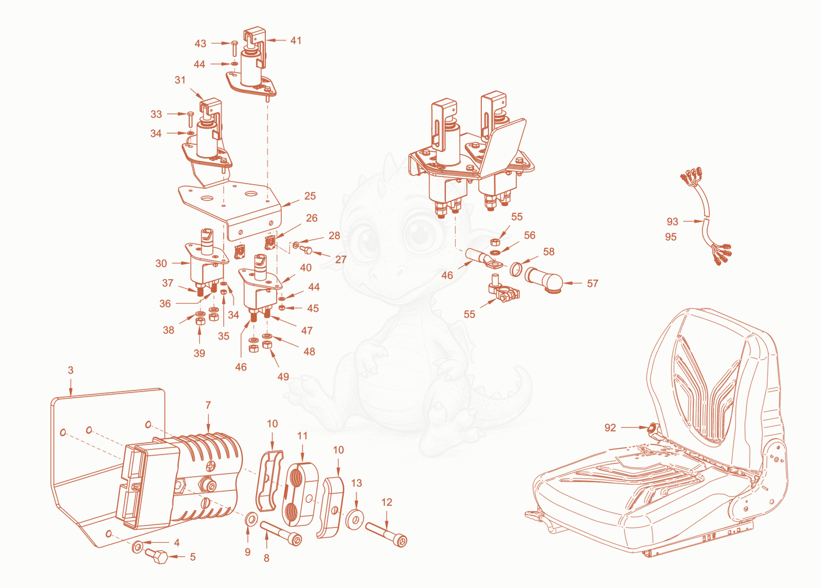 Exploded parts diagram of the homologation of a Wacker Neuson RD40-130C.3, with numbered balloons