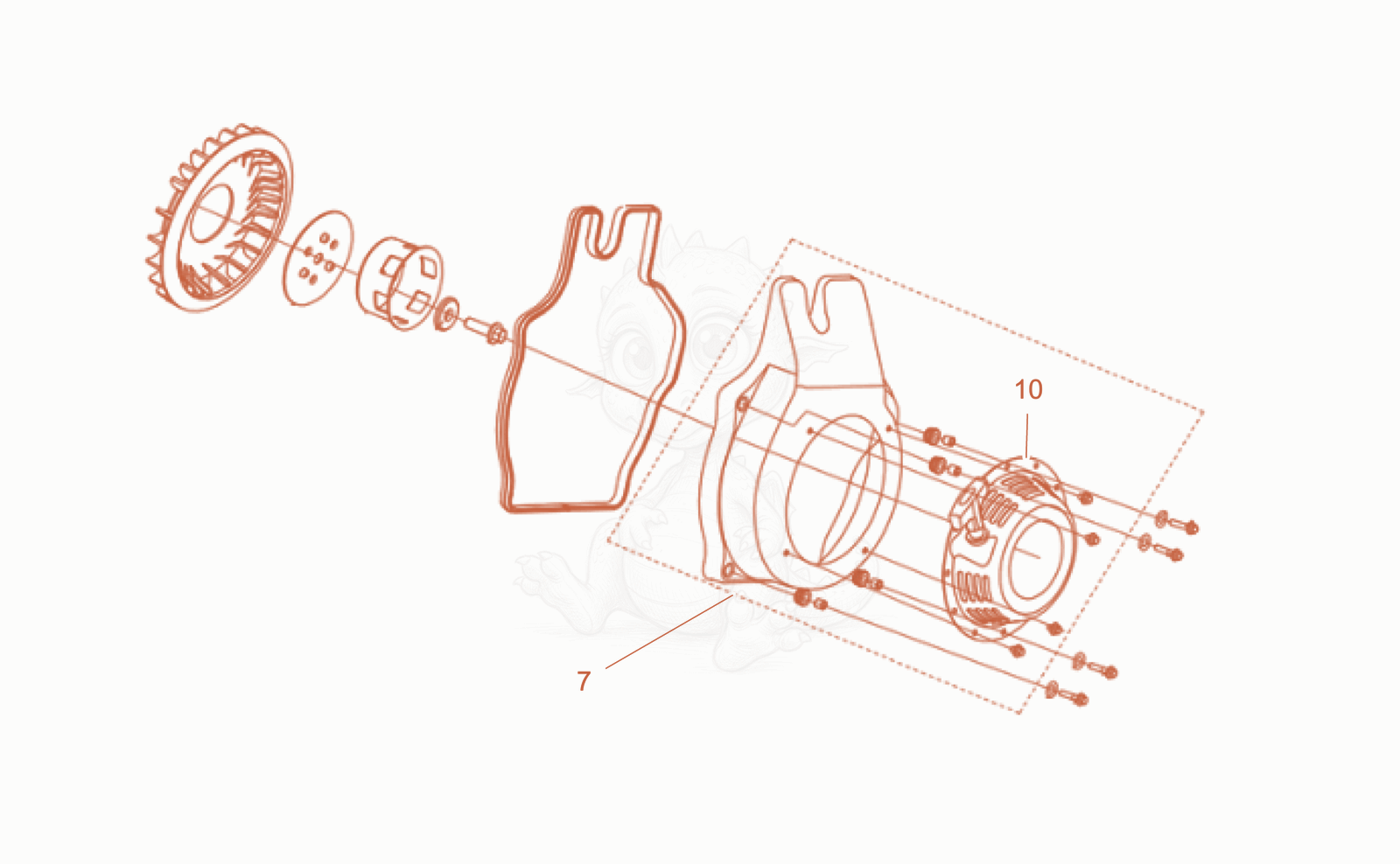 Exploded parts diagram of the Starter cpl. of a Wacker Neuson GDS5500GLA, with numbered balloons