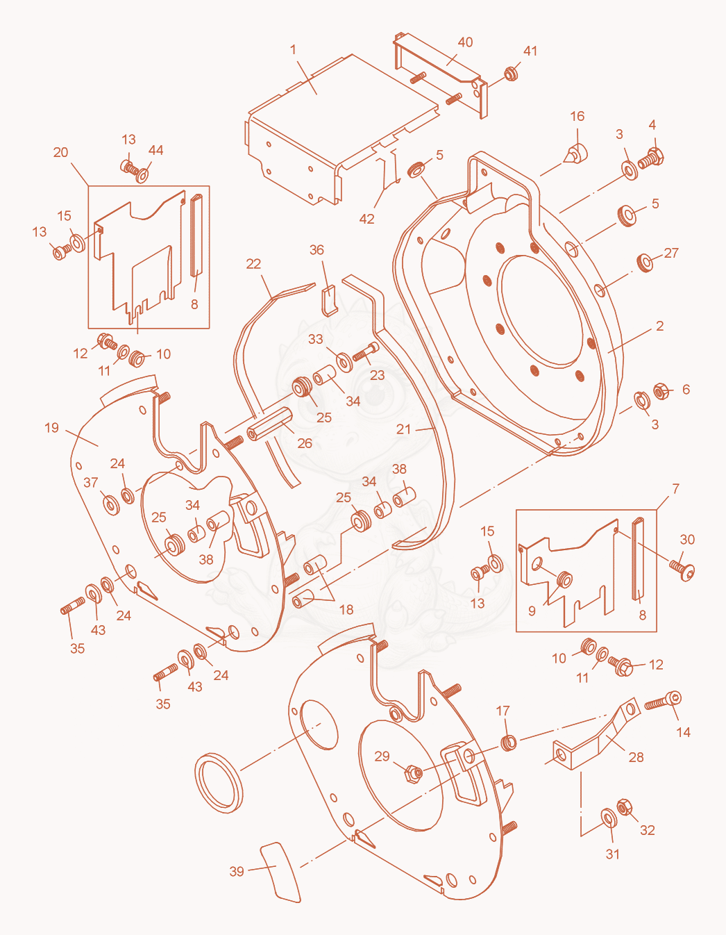 Exploded parts diagram of the Air Ducting of a Wacker Neuson DPU2450H, with numbered balloons