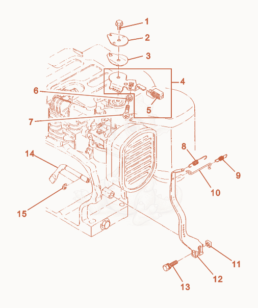 Exploded parts diagram of the Governor of a Wacker Neuson VP1035R, with numbered balloons