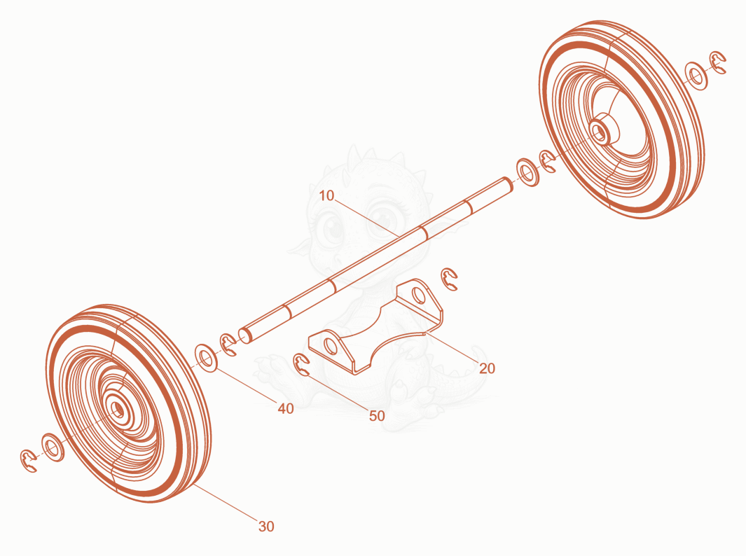 Exploded parts diagram of the Wheel Kit of a Wacker Neuson AS60E, with numbered balloons
