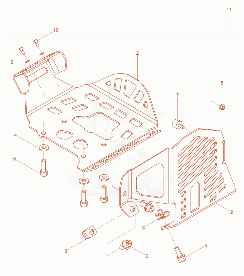 Exploded parts diagram of the Kit-rebuild Motor protection of a Wacker Neuson BS60-4AS11INUS, with numbered balloons