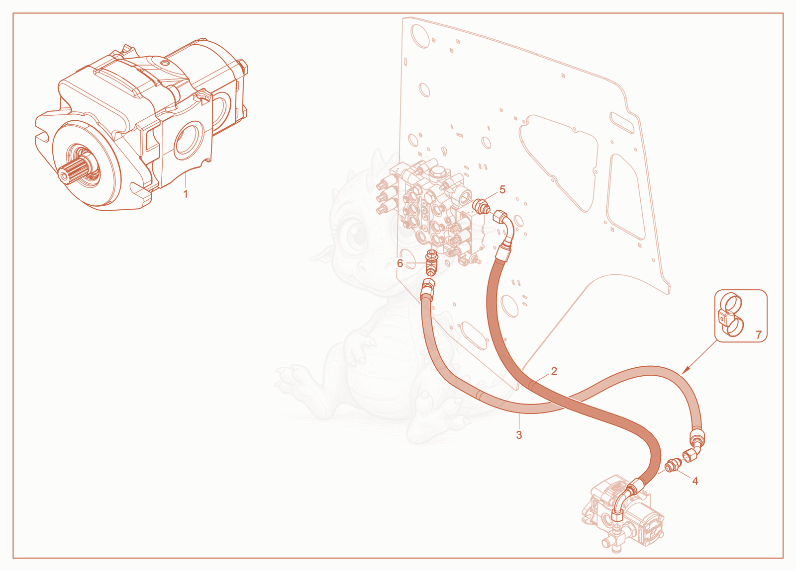 Exploded parts diagram of the Gear Pump (Standard) of a Wacker Neuson ST50, with numbered balloons