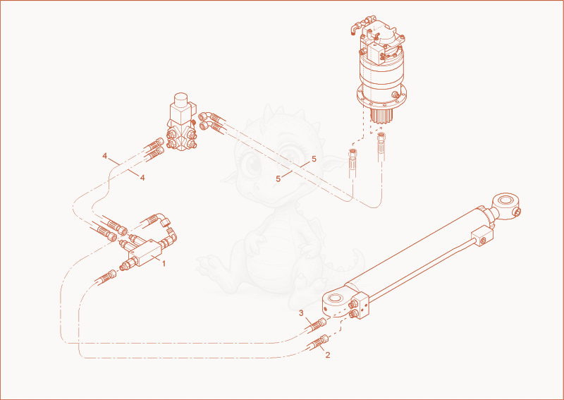 Exploded parts diagram of the BOOM OFFSET CYLINDER INST. VERSION 2 of a Wacker Neuson 5001RDV, with numbered balloons