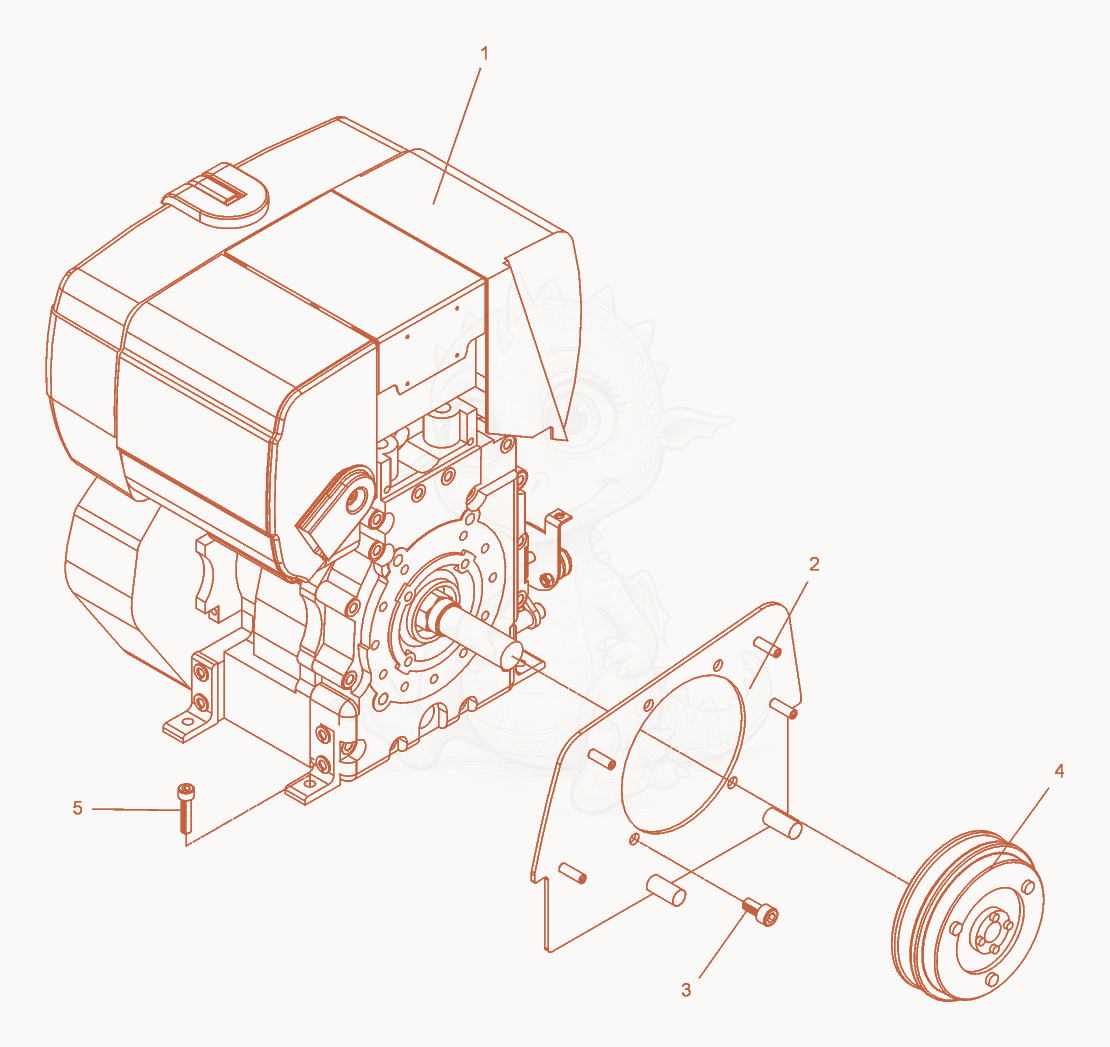 Despiece del Engine complete de una máquina Wacker Neuson DPU2560H, con globos numerados