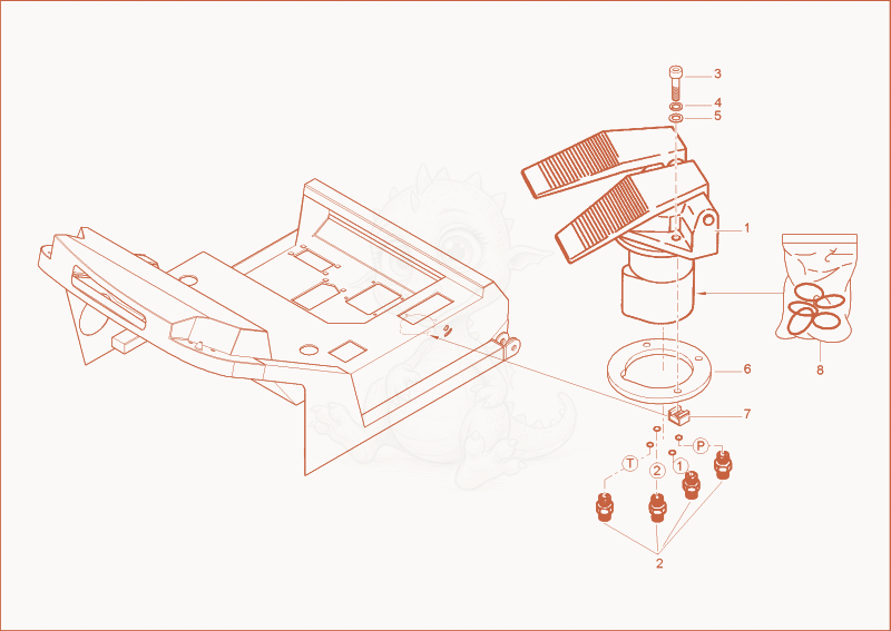 Exploded parts diagram of the driving valve of a Wacker Neuson 3802WD, with numbered balloons