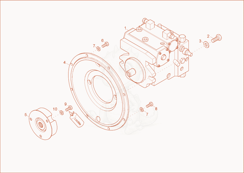 Exploded parts diagram of the HYDRAULIC PUMP DRIVE of a Wacker Neuson 3501AB, with numbered balloons