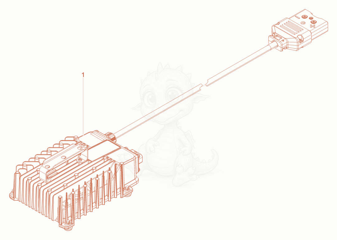 Exploded parts diagram of the Battery charger C 48/7 of a Wacker Neuson AS60E, with numbered balloons