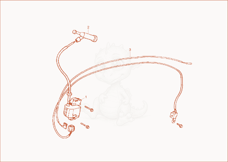 Exploded parts diagram of the IGNITION COIL of a Wacker Neuson TD09, with numbered balloons