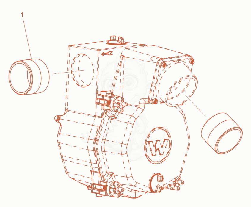 Exploded parts diagram of the Pump body of a Wacker Neuson PTS4V, with numbered balloons