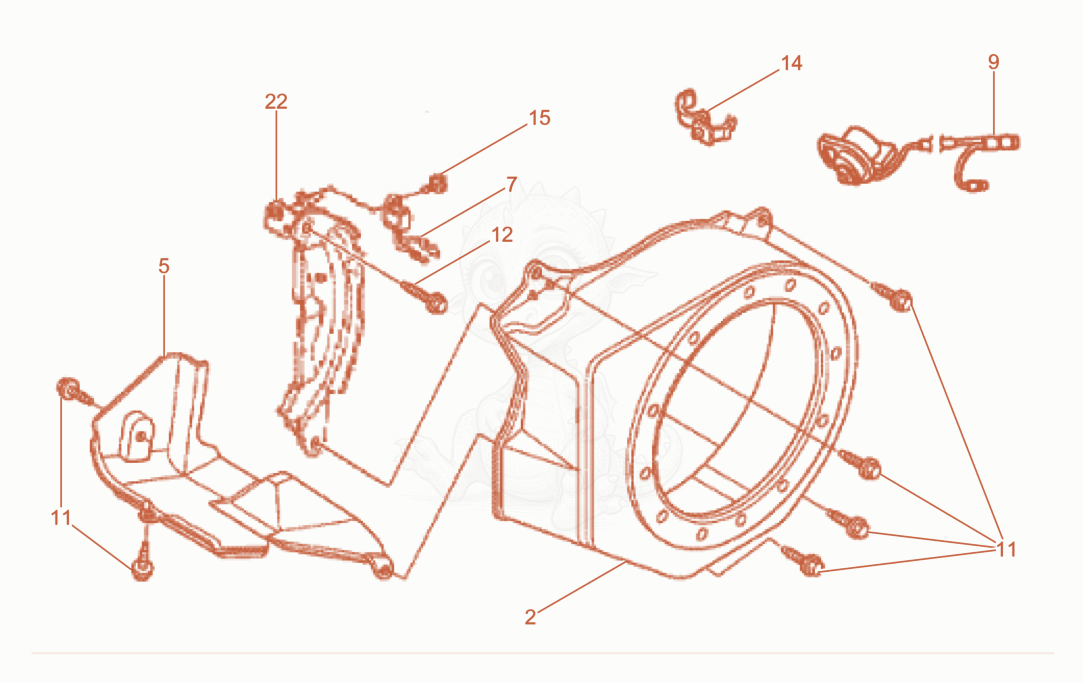 Exploded parts diagram of the Fan hood of a Wacker Neuson GV2500A, with numbered balloons