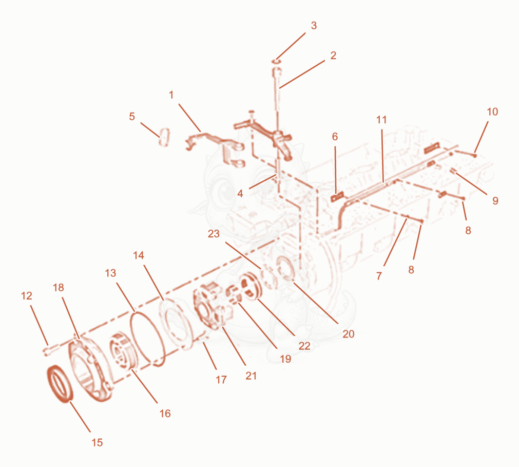 Exploded parts diagram of the SPEED GOVERNOR of a Wacker Neuson PT6LT, with numbered balloons