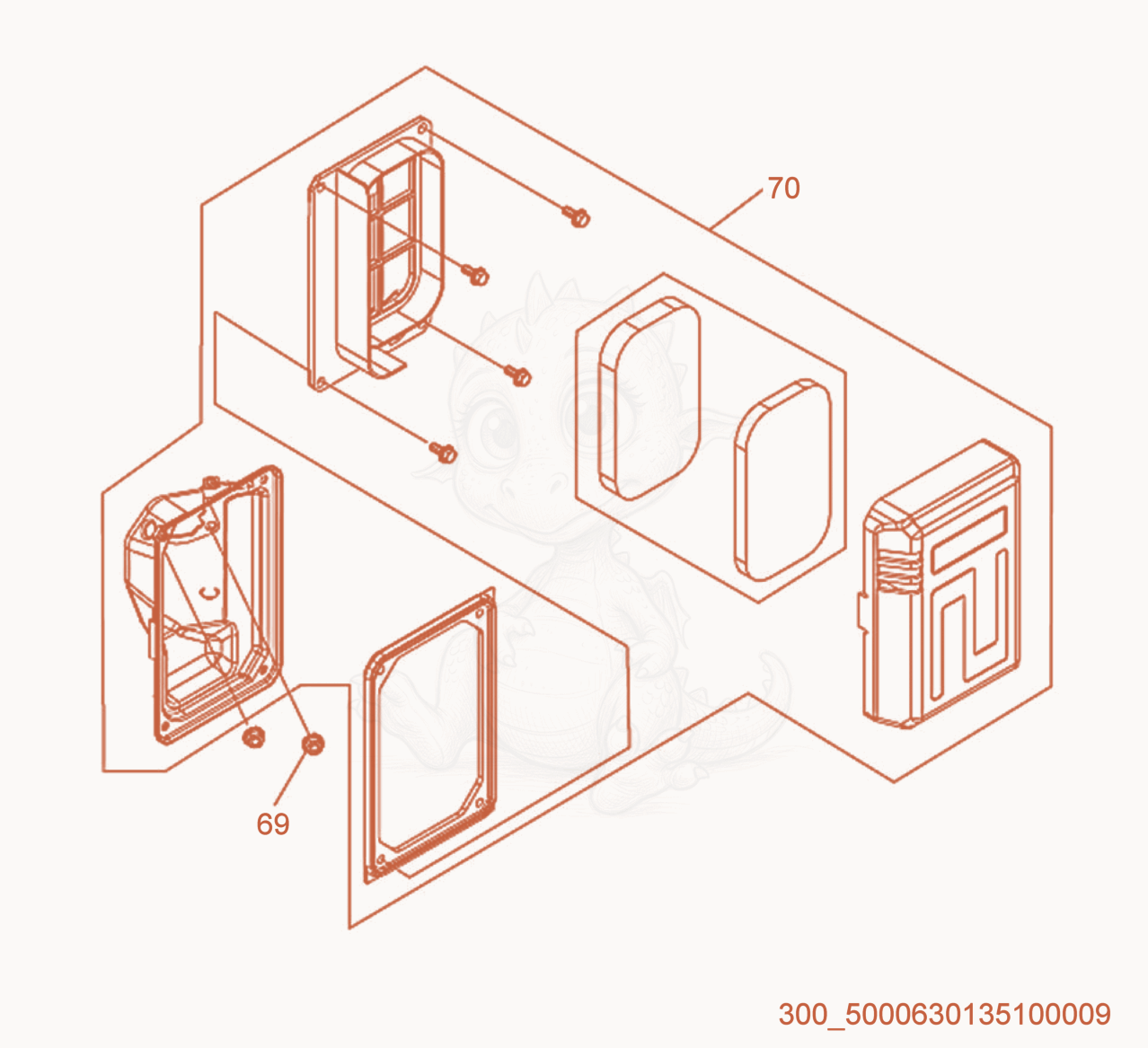 Exploded parts diagram of the Air Cleaner of a Wacker Neuson ML240, with numbered balloons
