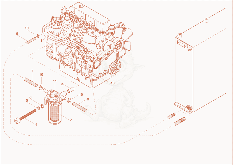 Exploded parts diagram of the fuel system of a Wacker Neuson 6002RD, with numbered balloons