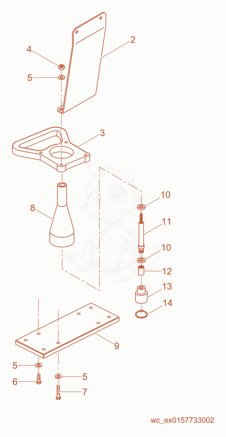 Exploded parts diagram of the Drive cpl. of a Wacker Neuson P35A, with numbered balloons