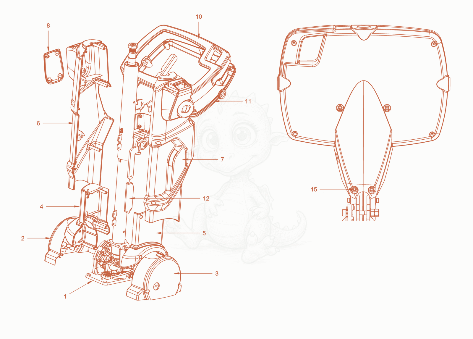 Exploded parts diagram of the canopies and covers of a Wacker Neuson RC110ROPS, with numbered balloons