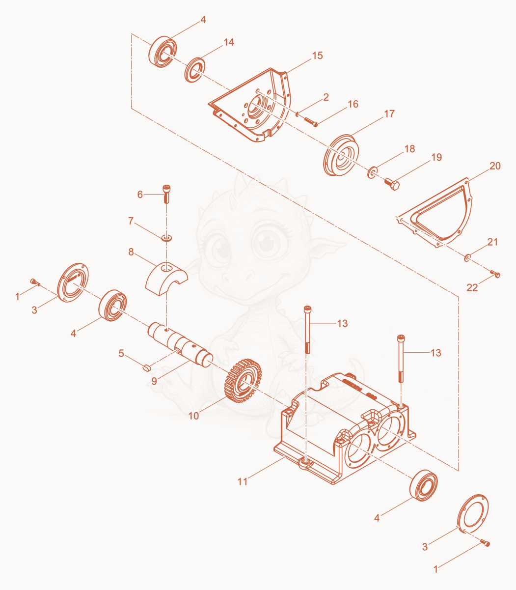 Exploded parts diagram of the Exciter cpl. of a Wacker Neuson DPU3060H-TS, with numbered balloons
