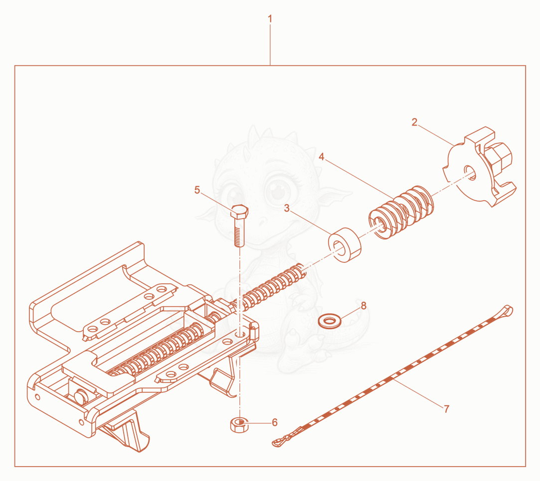 Exploded parts diagram of the Fastening Clamp SV55 of a Wacker Neuson AR36/3/500, with numbered balloons