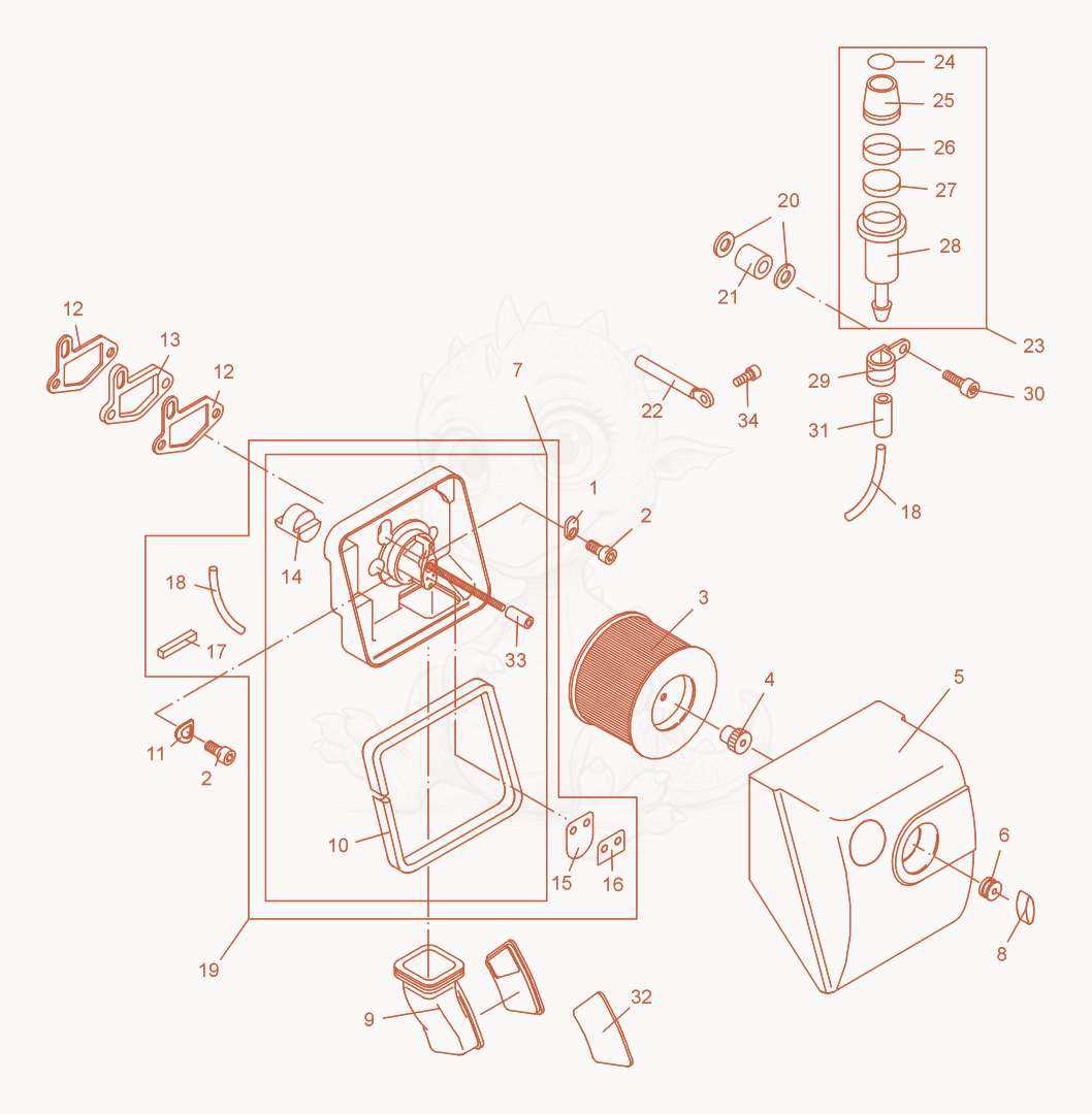 Exploded parts diagram of the Air Cleaner of a Wacker Neuson DPU2450H, with numbered balloons