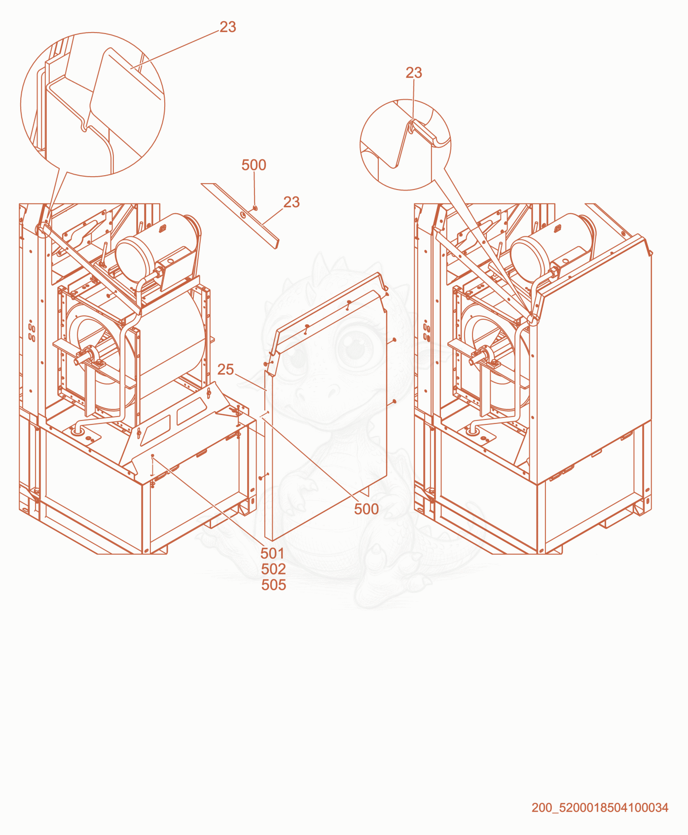 Exploded parts diagram of the Front Panel of a Wacker Neuson HI260, with numbered balloons