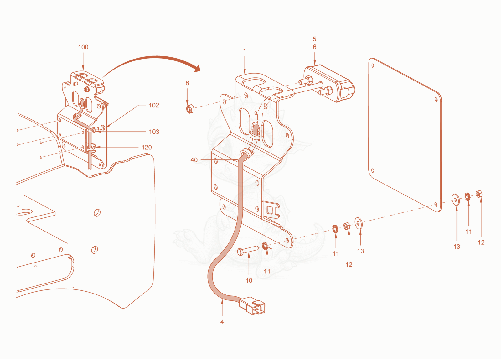 Exploded parts diagram of the homologation italy of a Wacker Neuson RD40-130CDPF, with numbered balloons