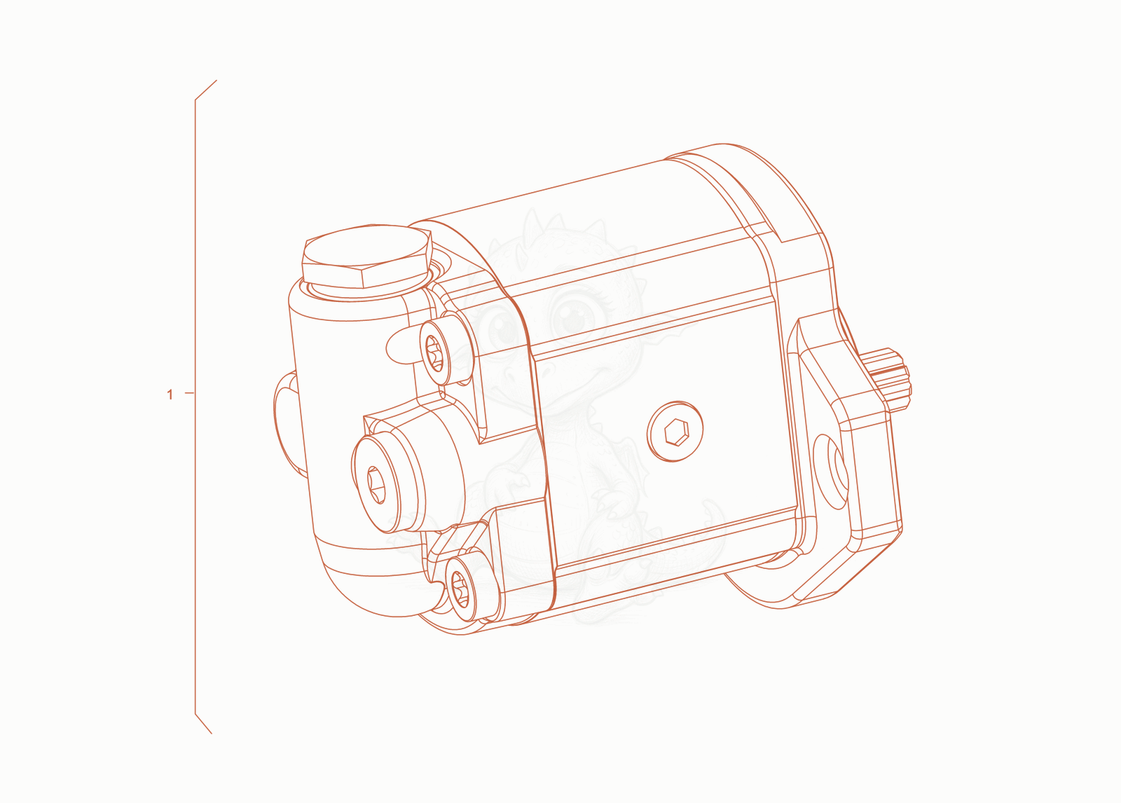 Exploded parts diagram of the gear pump of a Wacker Neuson RC110PCAB, with numbered balloons