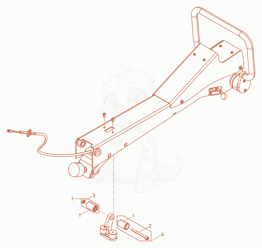 Despiece del Kit-rebuild Retaining Handle de una máquina Wacker Neuson DPU100-70LES, con globos numerados