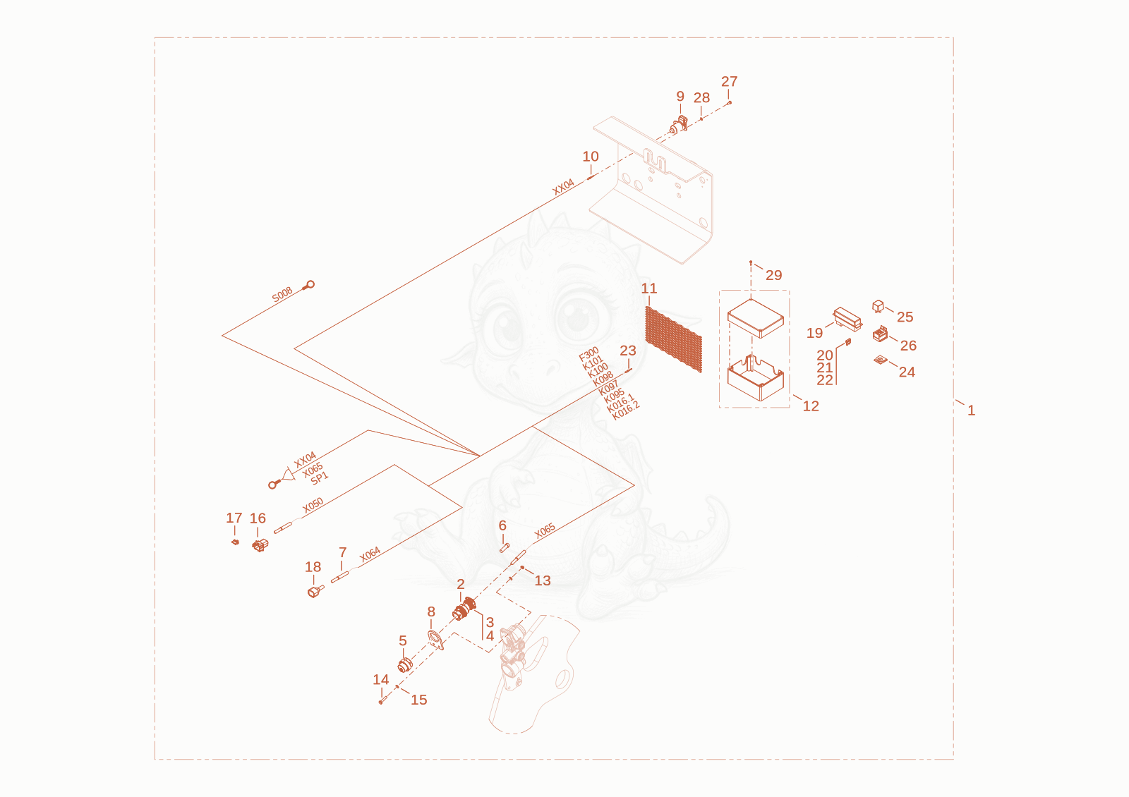 Exploded parts diagram of the socket of a Wacker Neuson WL52CANOPY, with numbered balloons
