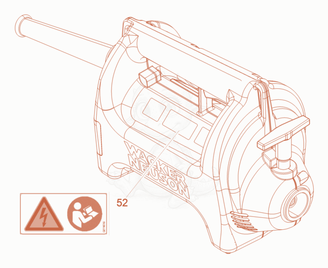 Exploded parts diagram of the Labels of a Wacker Neuson M2500/230EU, with numbered balloons