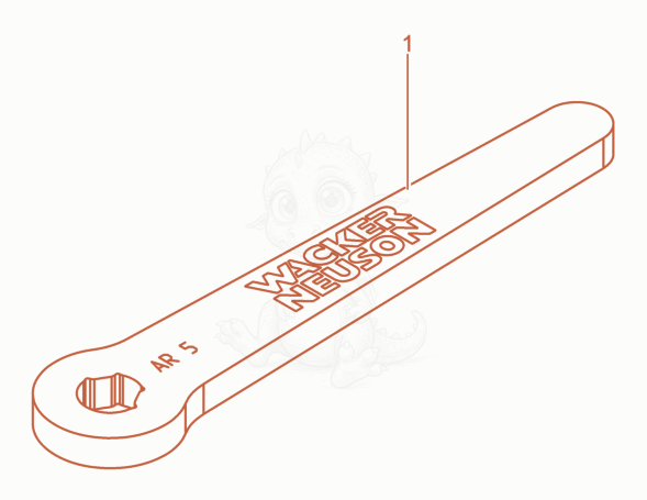 Exploded parts diagram of the Wrench of a Wacker Neuson AR52/6/042SEA, with numbered balloons