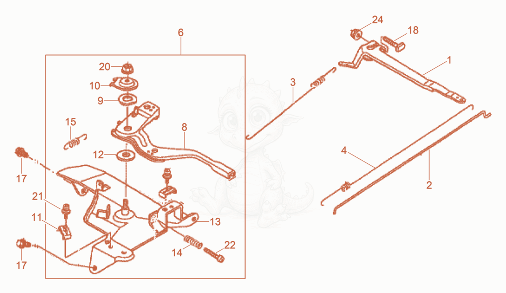 Exploded parts diagram of the Governor of a Wacker Neuson BPU3050, with numbered balloons
