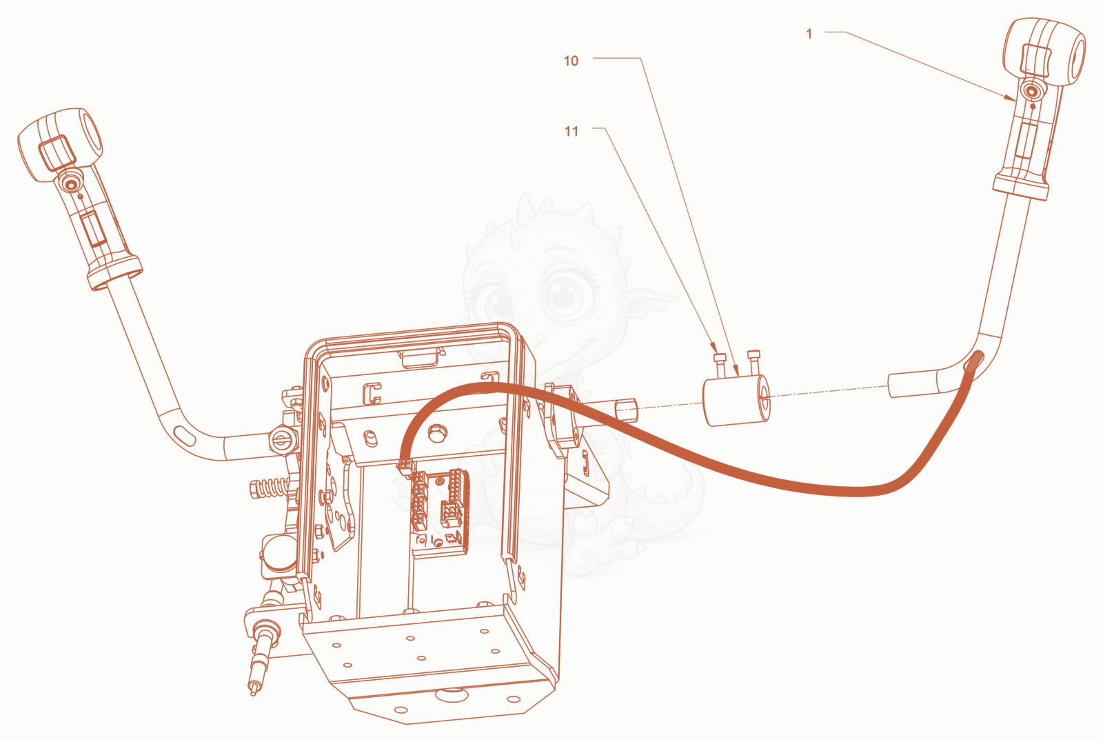 Exploded parts diagram of the drive shifting of a Wacker Neuson RD18-100C, with numbered balloons