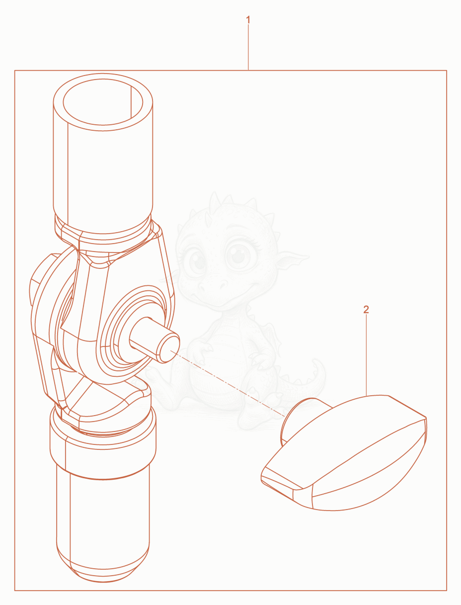 Despiece del Pivot Mount de una máquina Wacker Neuson LB110M/120/60US, con globos numerados