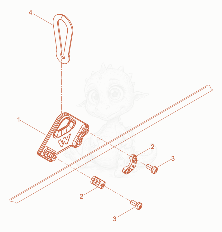 Exploded parts diagram of the Strain relief cpl. of a Wacker Neuson IEE45/34/5, with numbered balloons