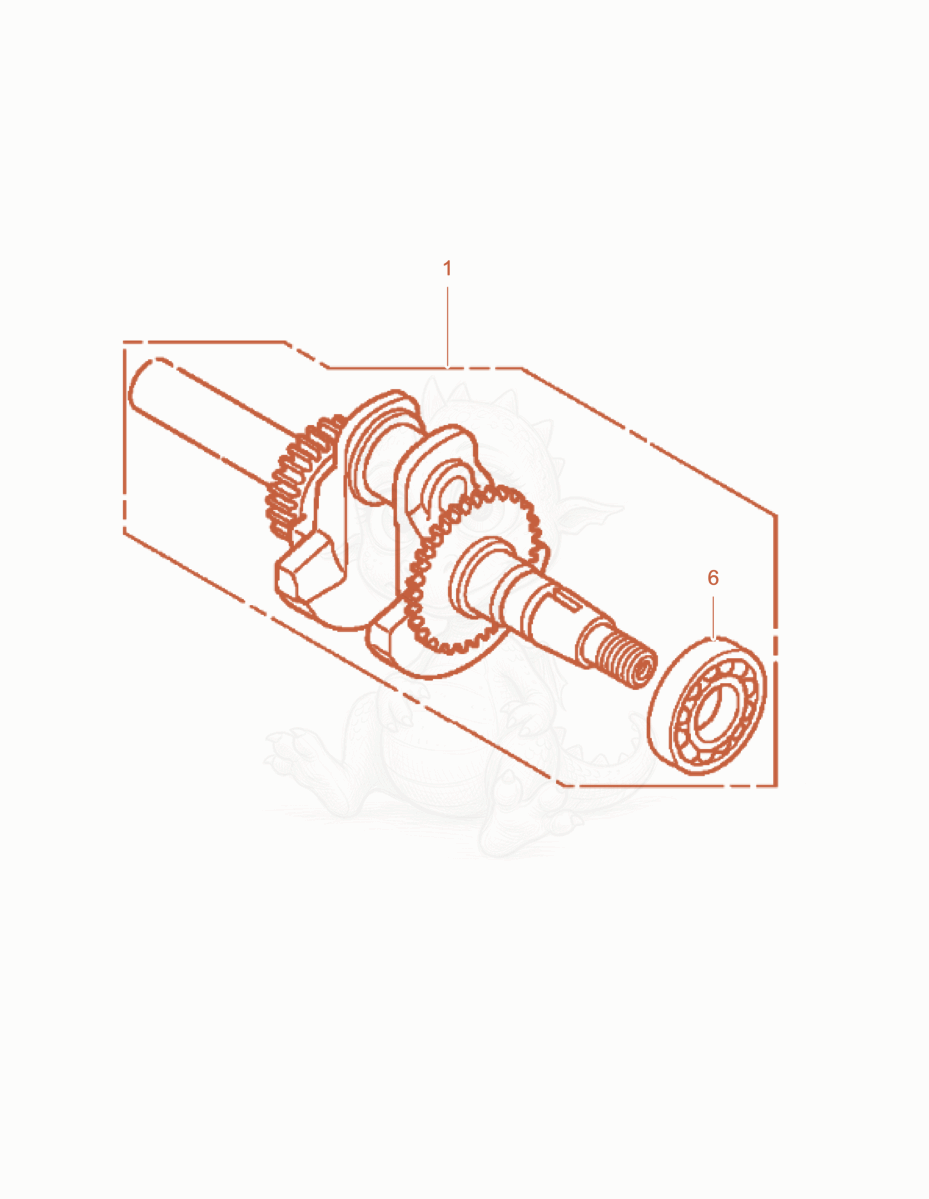 Despiece del Crankshaft cpl. de una máquina Wacker Neuson VP80A, con globos numerados