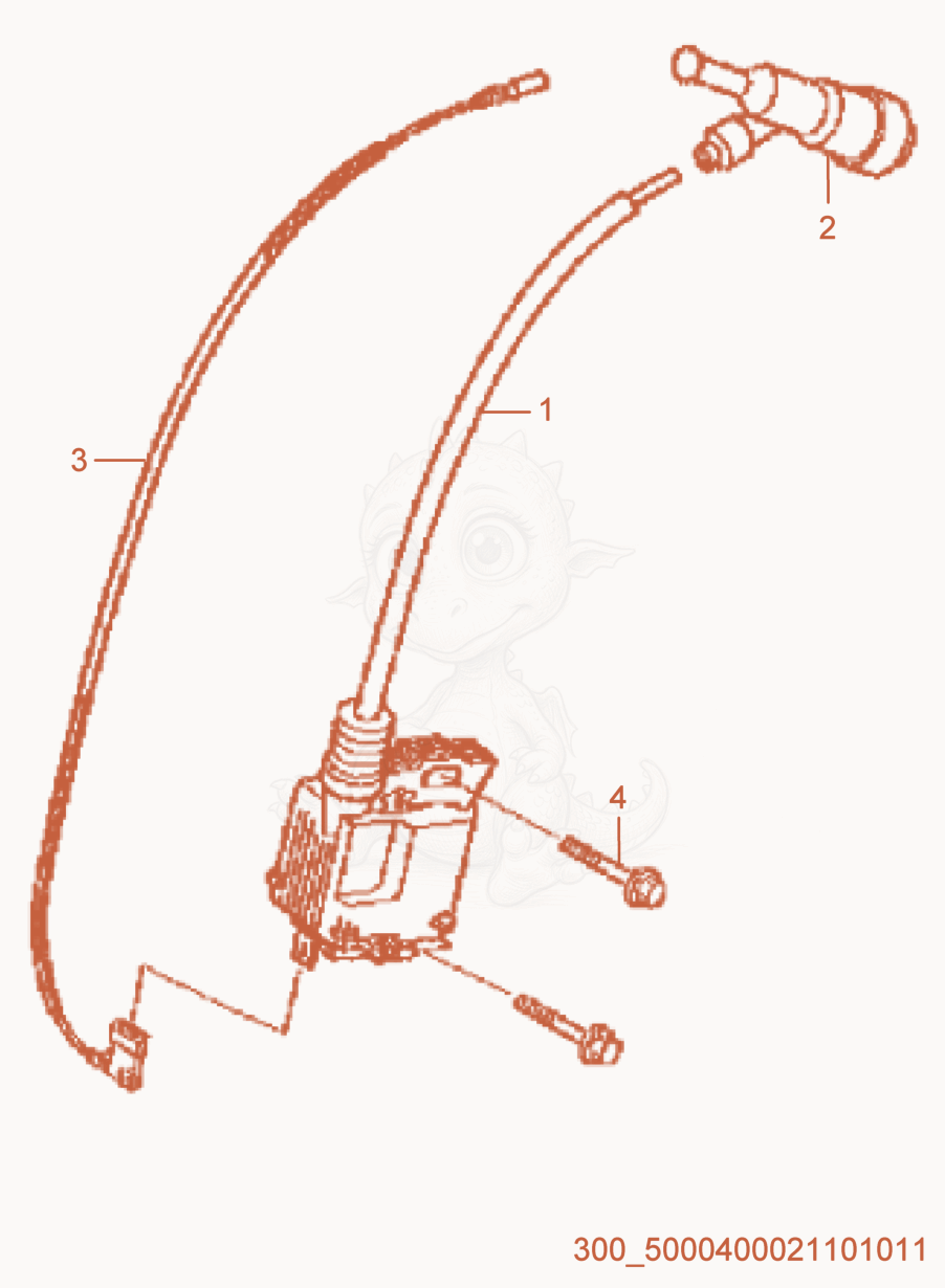 Exploded parts diagram of the Ignition of a Wacker Neuson VP1340AW, with numbered balloons