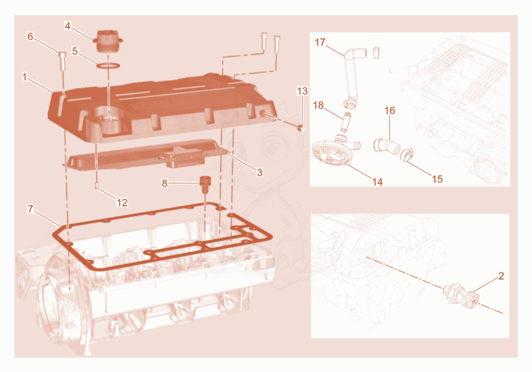 Exploded parts diagram of the Cover of a Wacker Neuson DPU110LEM870, with numbered balloons