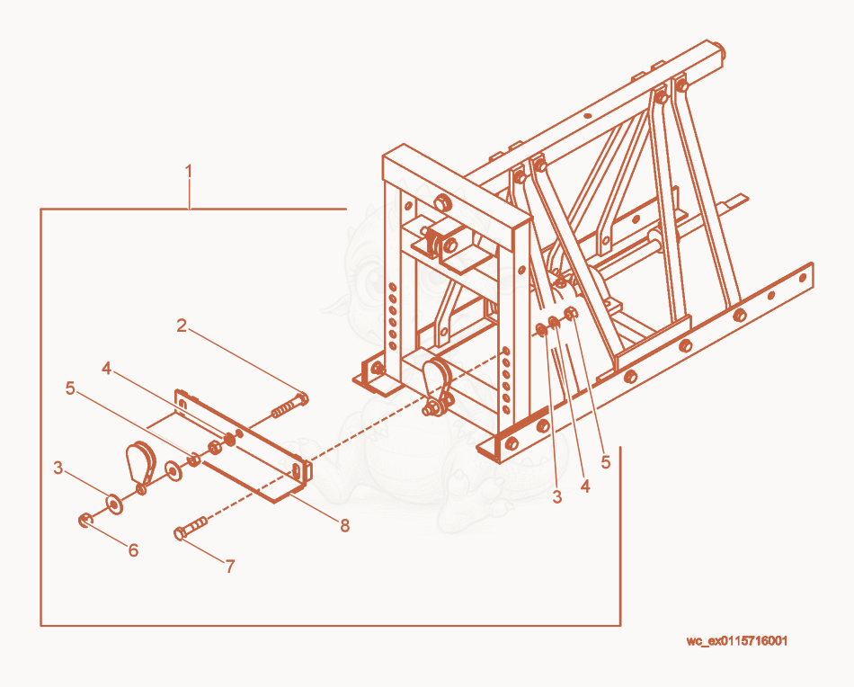 Exploded parts diagram of the Wall Slider Kit of a Wacker Neuson HPG100A, with numbered balloons